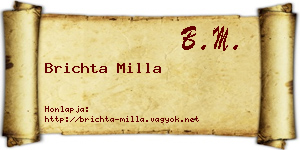Brichta Milla névjegykártya